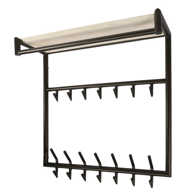 Kapstok Terra Hoog - Bronskleur & Travertine-look