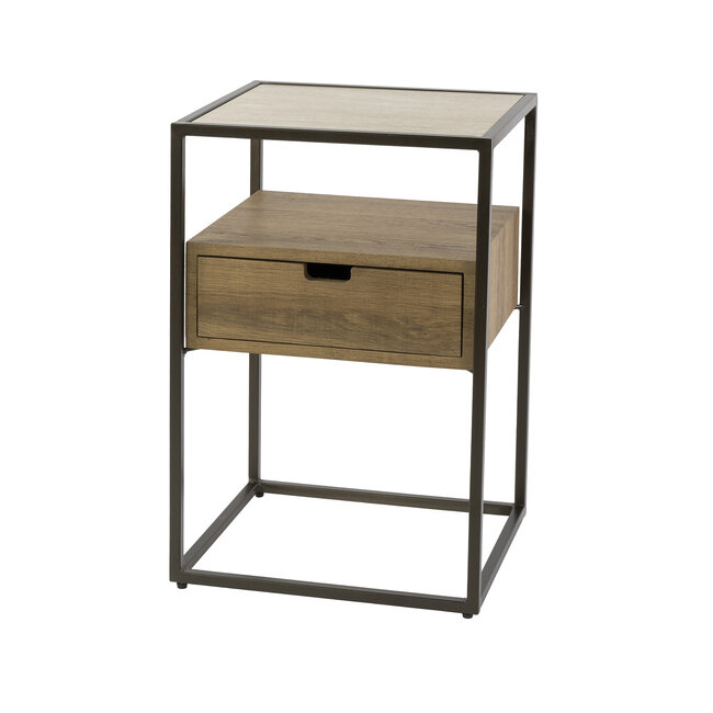 Nachtkastje Cassetto - Travertin & Eikenhoutlook