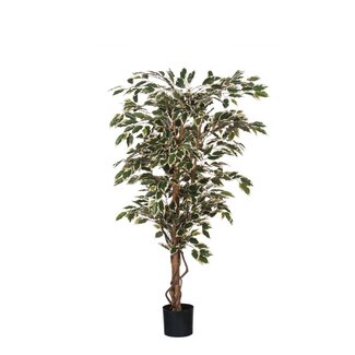Ficus Kunstplant in Pot Groen Bont - Decoratieplant