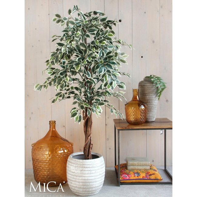 Kunstplant Ficus Groen Bont - Decoratieplant in Pot