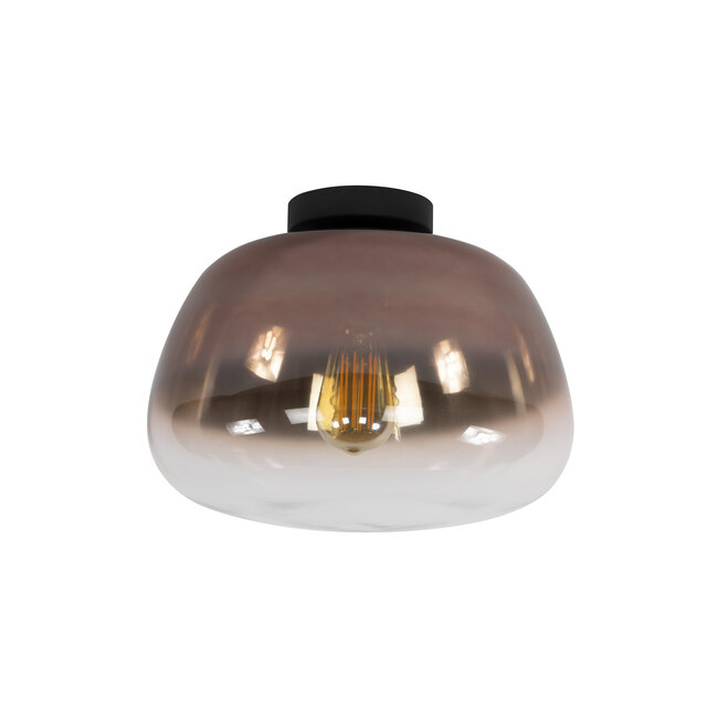 PS-Collection Plafondlamp Pulse Shaded - Koper Glas & Zwart Metaal