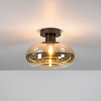 PS-Collection Plafondlamp Soll - Amber Glas & Metaal Brons