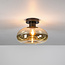Plafondlamp Amber Glas Brons Metaal 1 Lichtpunt - Soll