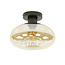 Plafondlamp Amber Glas Brons Metaal 1 Lichtpunt - Soll
