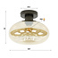 Plafondlamp Amber Glas Brons Metaal 1 Lichtpunt - Soll