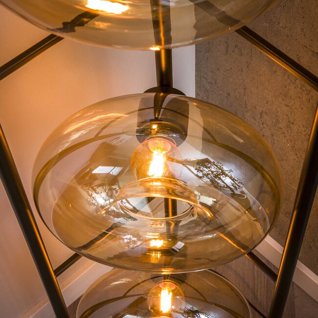 Vloerlamp Amber Glas Brons Metaal 4-Lichts - Soll
