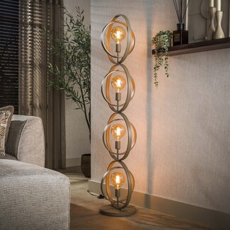 PS-Collection Vloerlamp Beige Metaal 4 Lichtpunten Turn Around