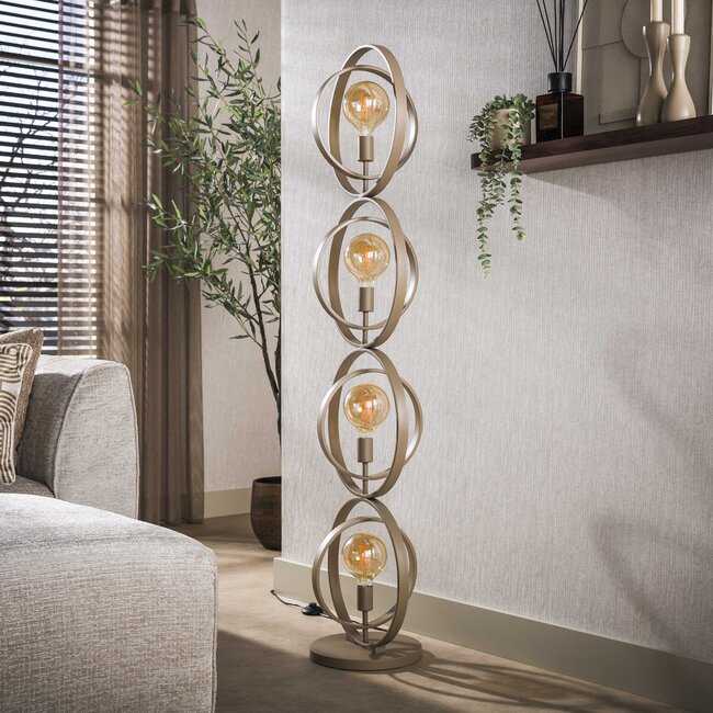 Vloerlamp Beige Metaal 4 Lichtpunten Turn Around