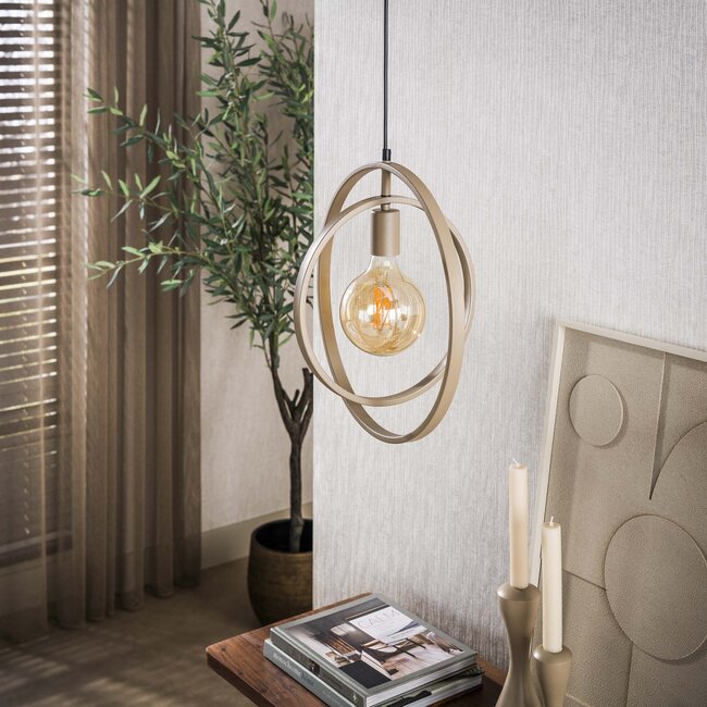 Hanglamp Beige Metaal 1 Lichtpunt Turn Around