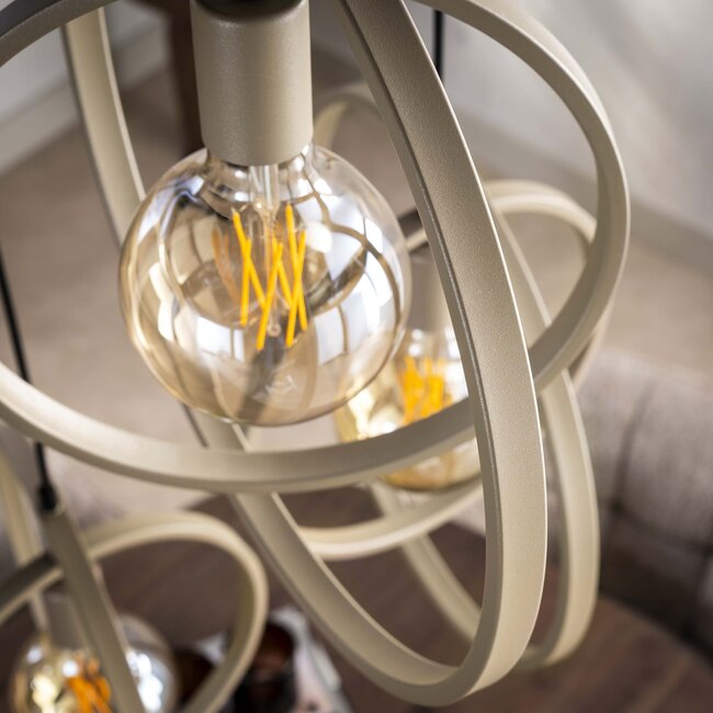 Hanglamp Metaal Beige 3 Lichtpunten - Turn Around