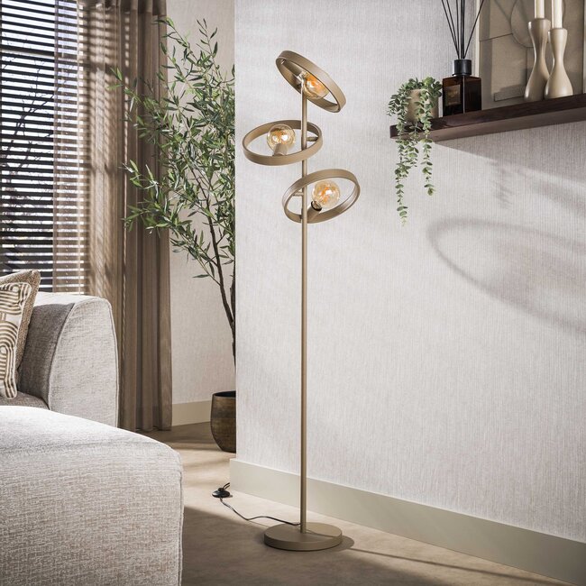 Vloerlamp Beige Metaal 3 Lichtpunten Hover