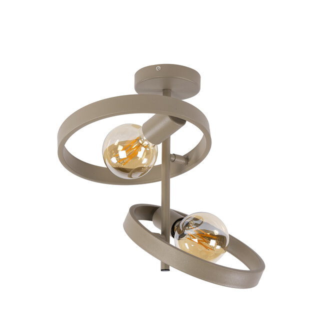 PS-Collection Plafondlamp Hover 2-lichts - Beige - Metaal