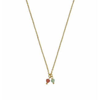 Ketting met Hartjes - Aventurijn & Goudkleurig