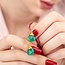 Oorbellen Druppel - Groene Onyx & Verguld Zilver