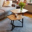 Bijzettafelset Mangohout/Metaal - Industrieel Design