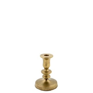 Kandelaar Antiek Goudkleurig Metaal - 16 cm