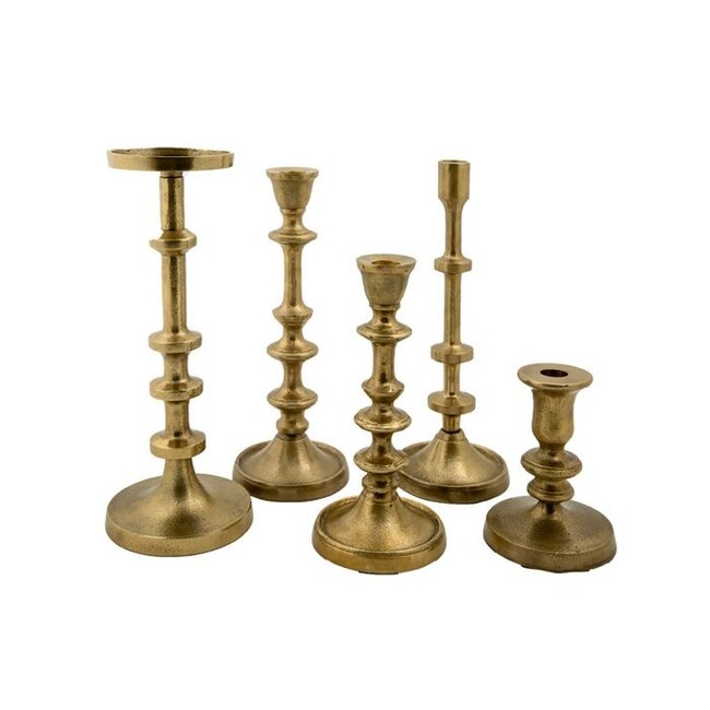 Kandelaar Metaal Antiek Goud – 31 cm