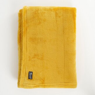 Fleece Plaid Geel - Zachte Warme Woondeken