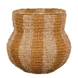Jute Opbergmand met Deksel - Naturel/Camel