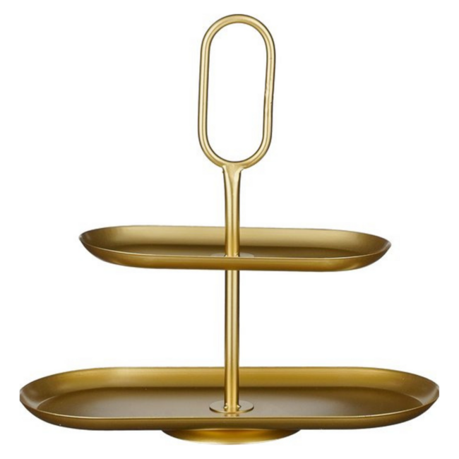 Gouden Etagère 2-Laags Metaal - Elegant Design