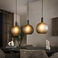 PS-Collection Hanglamp Mat Glas Arctic Zwart 3 Lichtpunten - Bubble