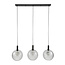Hanglamp met Drie Glazen Bollen - Grijs/Zwart