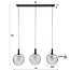 PS-Collection Hanglamp met Drie Glazen Bollen - Grijs/Zwart