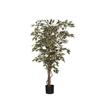 Ficus Kunstplant in Pot Groen Bont - Decoratieplant