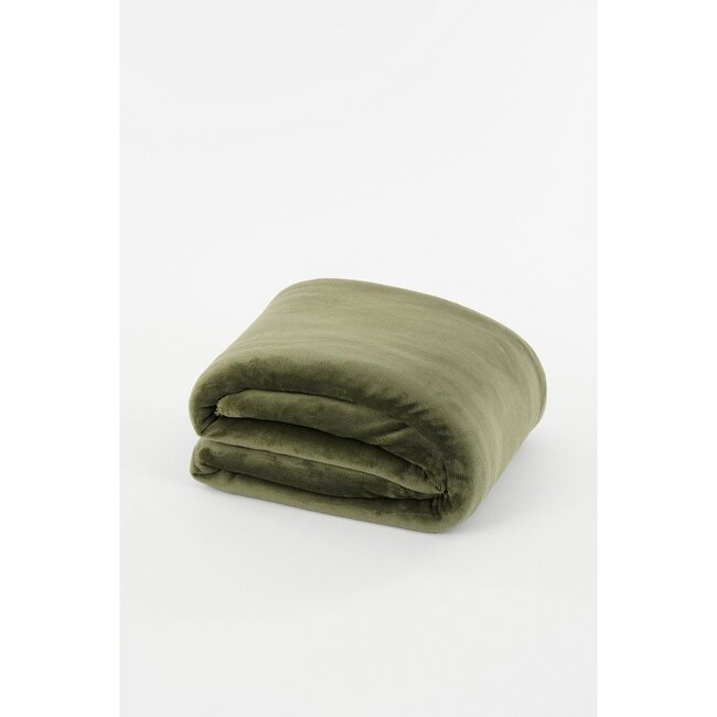 Fleece Plaid Donkergroen - Zachte Woondeken