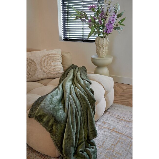 Fleece Plaid Donkergroen - Zachte Woondeken