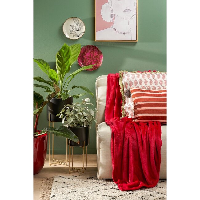 Fleece Plaid Rood - Warme Zachte Woondeken