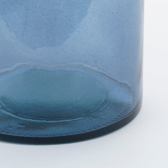 Blauwe Decoratieve Flesvaas - Gerecycled Glas