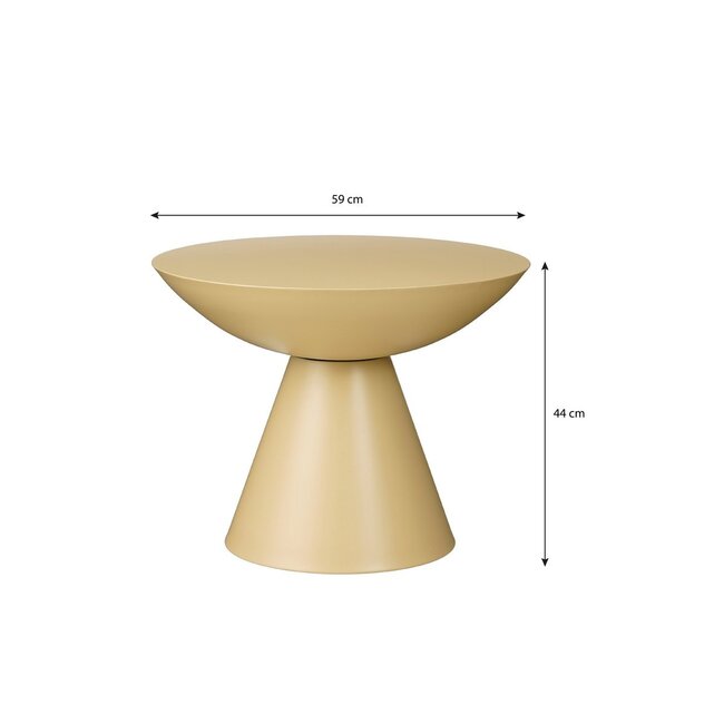 Ronde Bijzettafel Beige - Metaal Design Tafel
