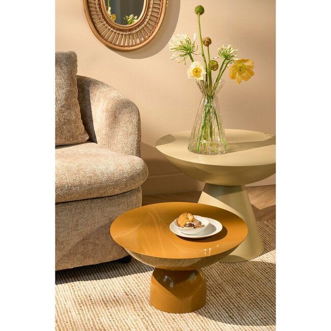 Bijzettafel Metaal Beige - Rond Design