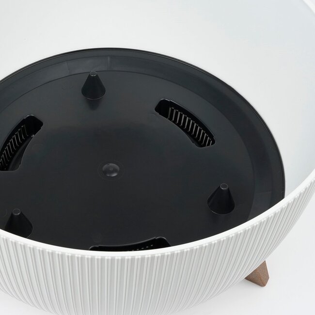 Witte Bloempot op Poten - Gerecycled Plastic