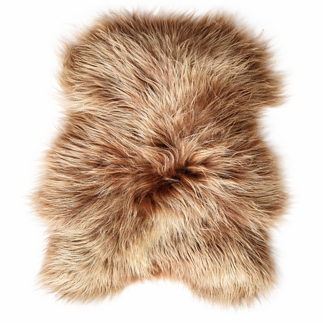 Langharige Schapenvacht IJslands Naturel Bruin - 100x65cm
