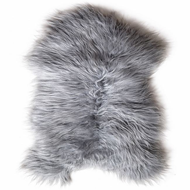 Langharige Schapenvacht IJslands Lichtgrijs - 100x65 cm
