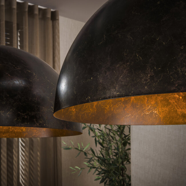 Hanglamp Metaal Urban Bruin 2-lichts - Dome Ø60cm