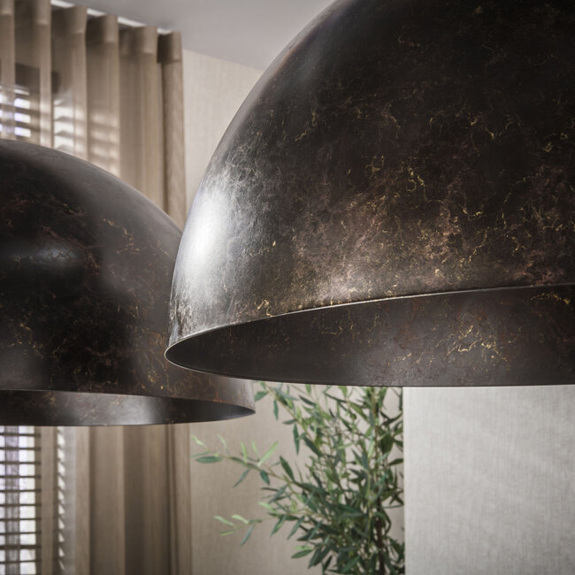 Hanglamp Metaal Urban Bruin 2-lichts - Dome Ø60cm