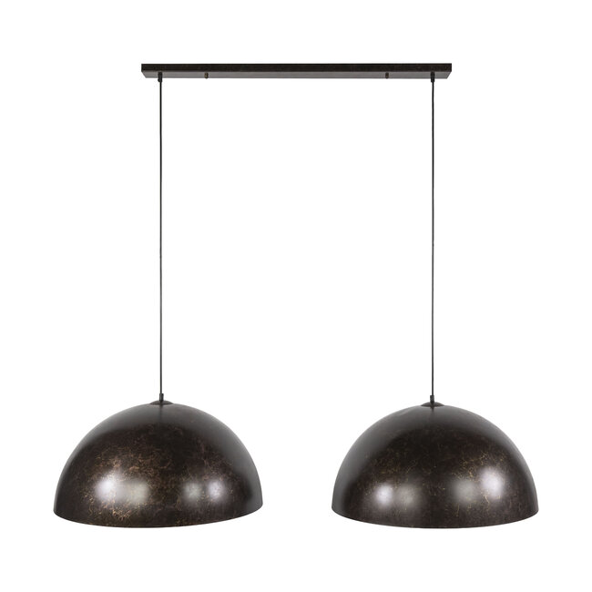 Hanglamp Metaal Urban Bruin 2-lichts - Dome Ø60cm