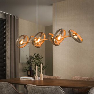 PS-Collection Hanglamp Beige Metaal 6 Lichtpunten - Hover