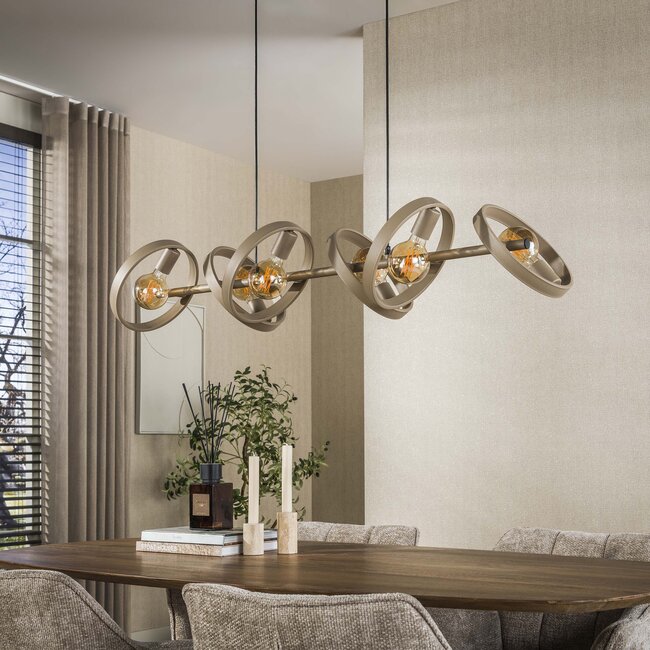 Hanglamp Beige Metaal 6 Lichtpunten - Hover
