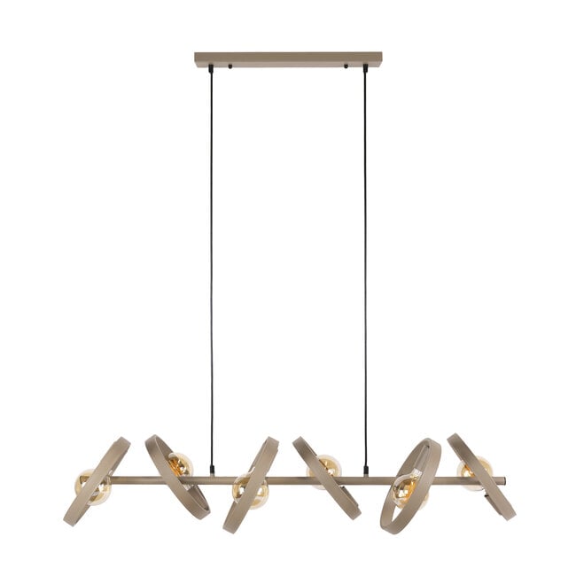 PS-Collection Hanglamp Hover Beige Metaal - 6-lichts Eettafellicht