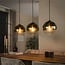Hanglamp Goudglas Zwart 3-Lichts - Bubble Shaded