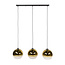 Hanglamp Goudglas Zwart 3-Lichts - Bubble Shaded