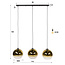 Hanglamp Goudglas Zwart 3-Lichts - Bubble Shaded