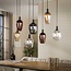 Hanglamp Artic Zwart Glasmix 7 Lichtpunten - Amfora
