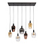 Hanglamp Artic Zwart Glasmix 7 Lichtpunten - Amfora