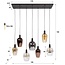 Hanglamp Artic Zwart Glasmix 7 Lichtpunten - Amfora