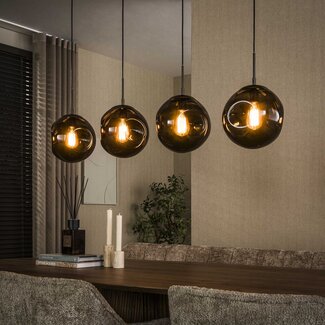 PS-Collection Hanglamp Sienna Bruin Glas 4 Lichtpunten - Stellar